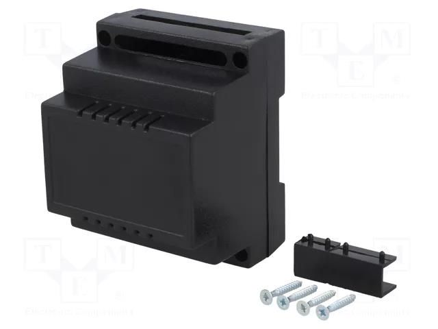 Enclosure: for DIN rail mounting; Y: 90mm; X: 65mm; Z: 70mm; ABS KRADEX Z100-ABS-V0/BK