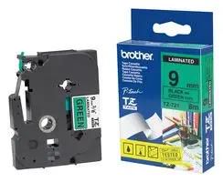 TAPE, BLACK ON GREEN, 9MM W, 8M L TZ-721