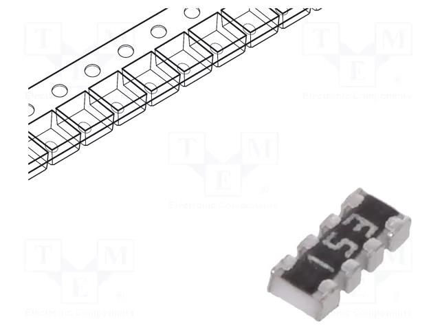 Resistor network: Y; SMD; 15kΩ; ±5%; 62.5mW; No.of resistors: 4 YAGEO YC124-JR-0715KL