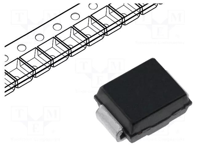 Diode: rectifying; SMD; 1kV; 1A; 500ns; SMB; Ufmax: 1.3V; Ifsm: 30A DIODES INCORPORATED RS1MB-13-F