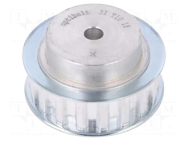 Belt pulley; T10; W: 16mm; whell width: 31mm; Ø: 55.45mm; aluminium OPTIBELT 31-T10-18-200ZA