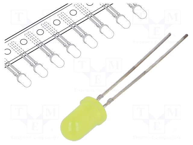 LED; yellow; 5mm; 15÷20mcd; 30°; Front: convex; 1.8÷2.4VDC OPTOSUPPLY OSNY5134A-T