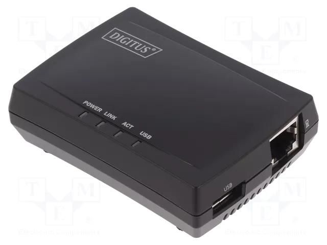 Print server; DC,RJ45 socket,USB A socket DIGITUS DN-13020