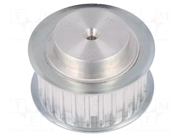 Belt pulley; AT5; W: 16mm; whell width: 27mm; Ø: 38.6mm; aluminium OPTIBELT 27-AT5-25-200ZA