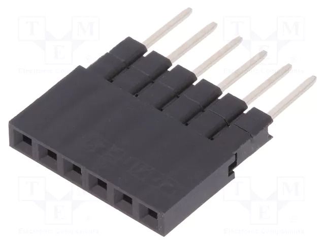 Connector: pin strips; socket; female; PIN: 6; straight; 3A; THT CONNFLY DS1023-05-1X6B81