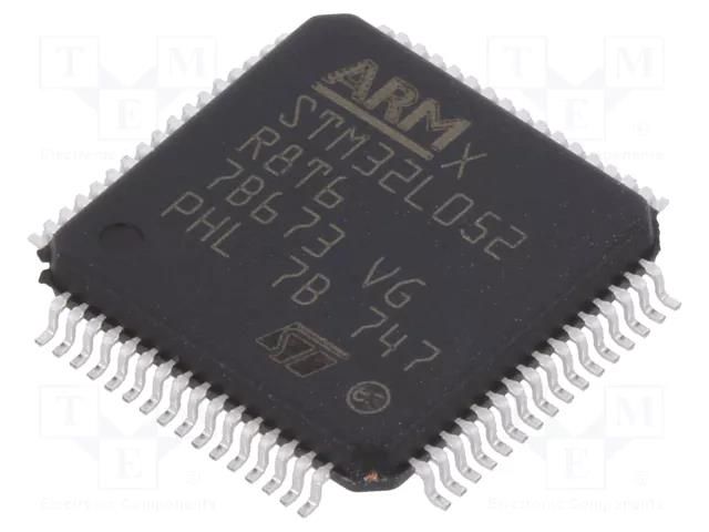 IC: STM32 ARM microcontroller; 32MHz; LQFP64; 1.8÷3.6VDC; STM32L0 STMicroelectronics STM32L052R8T6