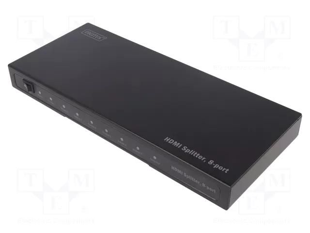 Splitter; HDCP 1.2; Features: LED status indicator; black DIGITUS DS-43302