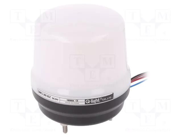 Signaller: lighting-sound; 24VDC; buzzer,continuous light; LED QLIGHT QMCL80-BZ-24