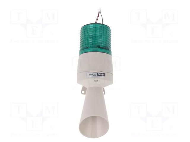 Signaller: lighting-sound; 24VDC; LED; green; IP54; Ø86x233mm QLIGHT S60ADL-24-G