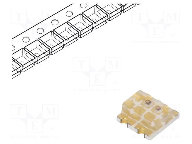 LED; yellow/orange; SMD; 0606; 1.8÷2.4/1.8÷2.4VDC; 1.6x1.6x0.7mm REFOND RF-P1S196TS-B52