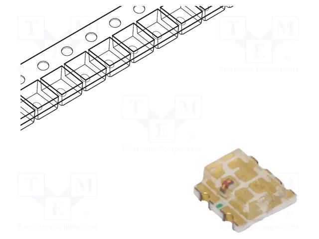 LED; blue/orange; SMD; 0606; 2.8÷3.5/1.8÷2.4VDC; 1.6x1.6x0.7mm REFOND RF-P2S196TS-B38