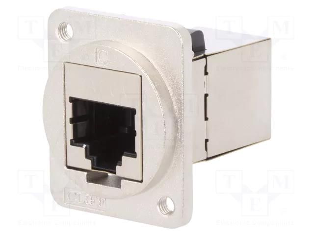 Coupler; FT; Cat: 6a; shielded; 8p8c; RJ45 socket,both sides; metal CLIFF CP30225SM3