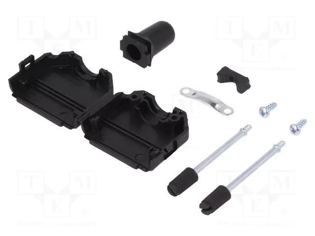 Enclosure for connectors: D-Sub; D-Sub 15pin,D-Sub HD 26pin ENCITECH DPPK15-BK-RG-K