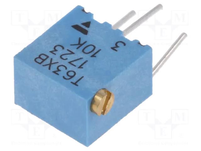 Potentiometer: mounting; multiturn; 10kΩ; 250mW; ±10%; linear; THT VISHAY T63XB10K