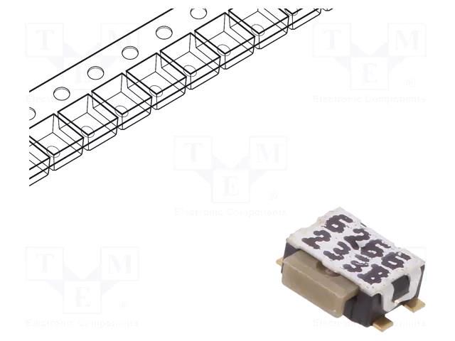 Microswitch TACT; SPST-NO; Pos: 2; 0.05A/32VDC; angular,SMT; none C&K KMS233GPLFG