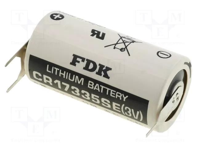 Battery: lithium; 2/3A,2/3R23,CR17335; 3V; 1800mAh; Ø17x33.5mm FDK BAT-CR17335-PCB