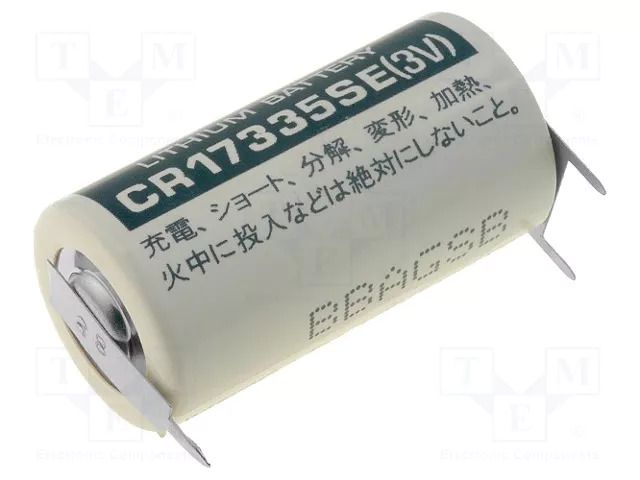Battery: lithium; 2/3A,2/3R23,CR17335; 3V; 1800mAh; Ø17x33.5mm FDK BAT-CR17335PCB2