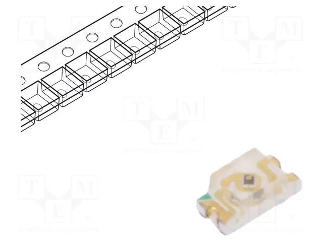 LED; amber; SMD; 0603; 70÷200mcd; 1.6x0.8x0.7mm; 140°; 20mA REFOND RF-AUB190TS-ED