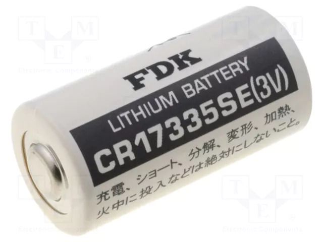 Battery: lithium; 2/3A,2/3R23; 3V; 1800mAh; non-rechargeable FDK BR-CR17335SE