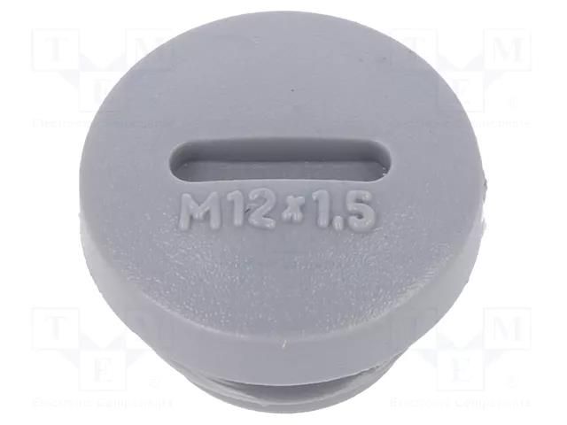 Stopper; M12; 1.5; polyamide; dark grey; Thread: metric; 6mm; 10pcs. ALPHA WIRE HPM12-SL080