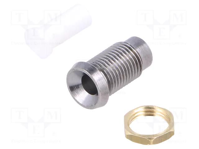 LED holder; 3mm; chromium; metal; concave; with plastic plug; IP66 BULGIN A104700AAA