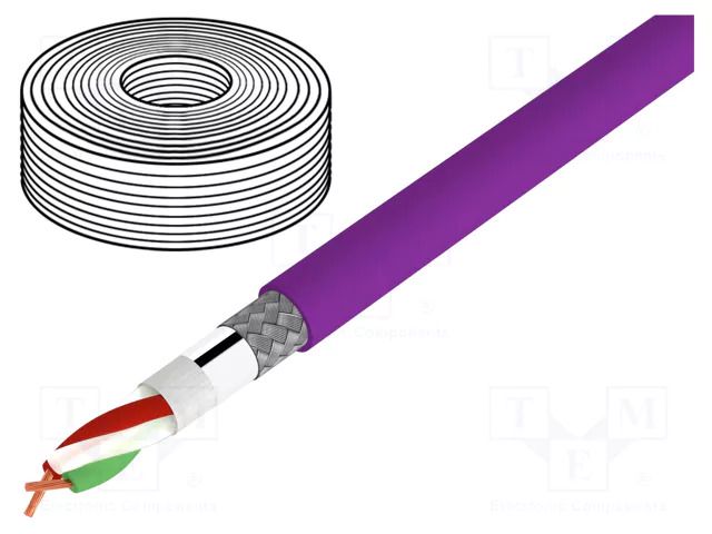 Wire; UNITRONIC® BUS PB FD; 1x2x0.64mm2; stranded; Cu; violet LAPP BUS-PB-FD-1X2X0.64