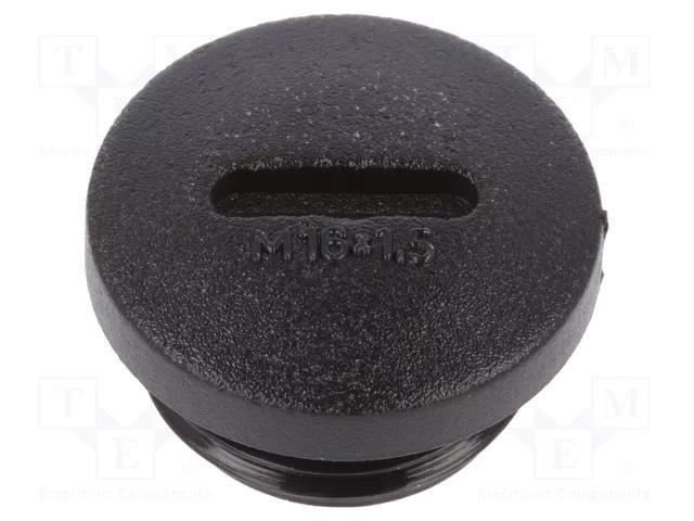 Stopper; M16; 1.5; polyamide; black; Thread: metric; 7mm; 10pcs. ALPHA WIRE HPM16-BK080