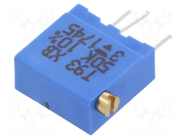 Potentiometer: mounting; multiturn; 50kΩ; 500mW; THT; ±10%; linear VISHAY T93XB50K