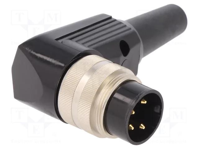 Connector: M16; plug; male; PIN: 4; 5A; 250V; soldering; for cable LUMBERG WSV40