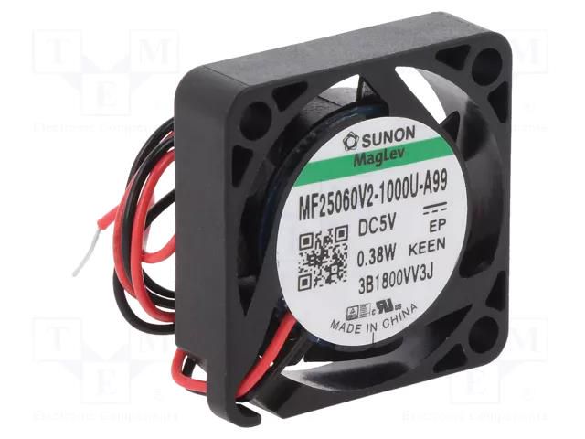 Fan: DC; axial; 5VDC; 25x25x6mm; 3.72m3/h; 18dBA; Vapo; 10000rpm SUNON MF25060V2-A99-A