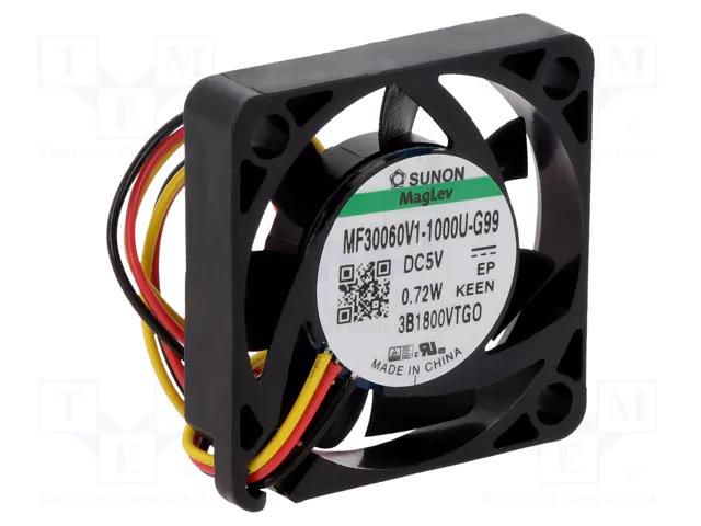 Fan: DC; axial; 5VDC; 30x30x6mm; 8.28m3/h; 23.6dBA; Vapo; Out: F type SUNON MF30060V1-G99-A