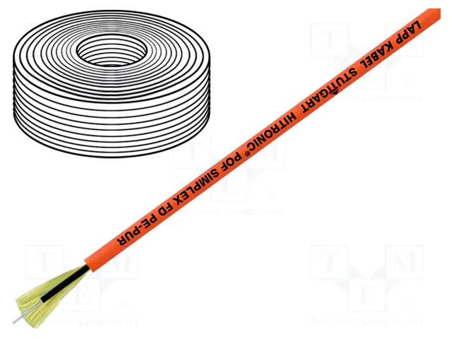 Wire: polimer optical fiber; HITRONIC® POF; Øcable: 6mm; simplex LAPP SIMPLEX-FD-PE-PUR