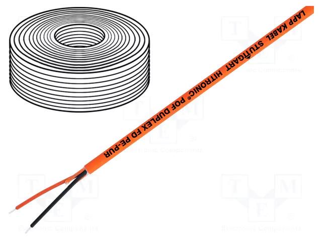 Wire: polimer optical fiber; HITRONIC® POF; Øcable: 6mm; duplex LAPP DUPLEX-FD-PE-PUR