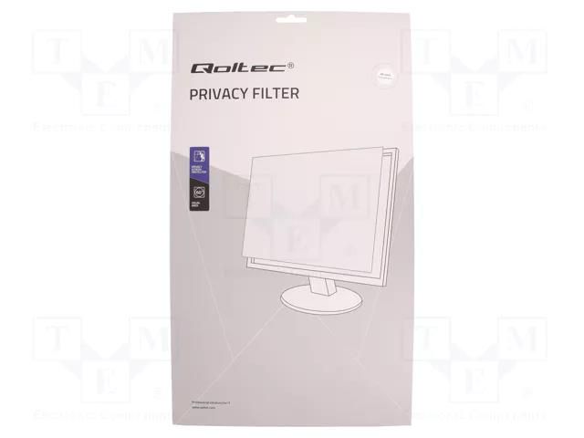 GDPR privacy filter; natural (transparent); Thk: 0.5mm; 24" QOLTEC QOLTEC-51061