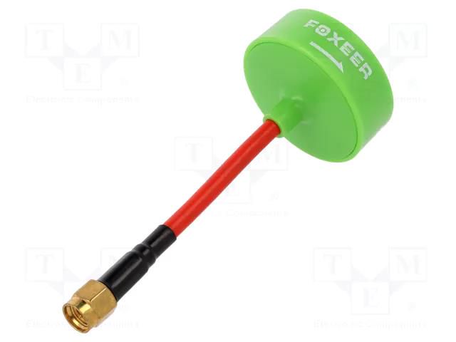 Antenna; green; SMA; 5800MHz; 35x105mm; 50Ω; Antenna: WiFi; 3dBi EMAX FOXEER5.8G/3DBI-GR