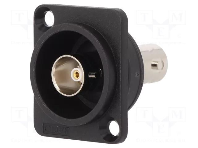 Coupler; BNC socket,both sides; 75Ω; FT; black; plastic; 19x24mm CLIFF CP303095