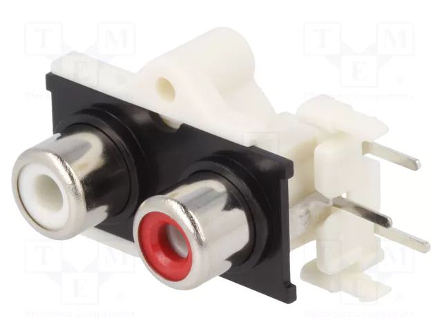 Connector: RCA; socket; female; double; angled 90°; THT CLIFF FC68405