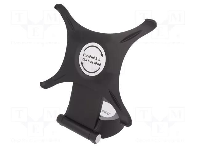 Tablet holder; black; Mounting: free-standing handle QOLTEC QOLTEC-7814