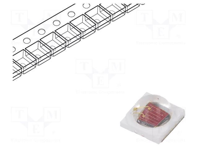 Power LED; 3535; cherry red; 130°; convex; square; 1.8÷2.4VDC ProLight Opto PK2N-3LEE-HSD