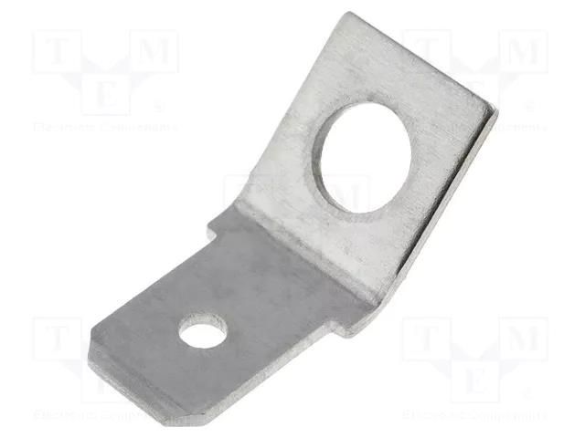 Terminal: flat; 6.3mm; 0.8mm; male; M4; screw; brass; angled 45° OSTERRATH FS2257/NC