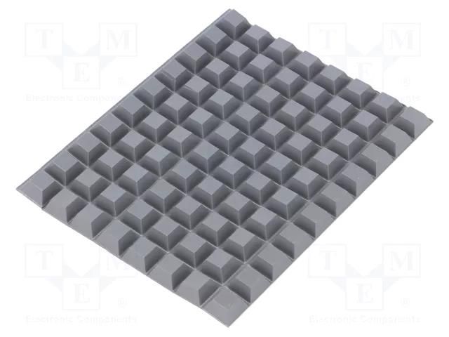Self-adhesive foot; H: 5.8mm; grey; polyurethane; Dim: 12.7x12.7mm 3M SJ5018/GY