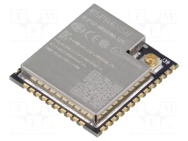 Module: IoT; Bluetooth: BLE; 19.5dBm; WiFi; SMD; 18x19.2x3.2mm; U.FL ESPRESSIF ESP32-WROOM-32U-8