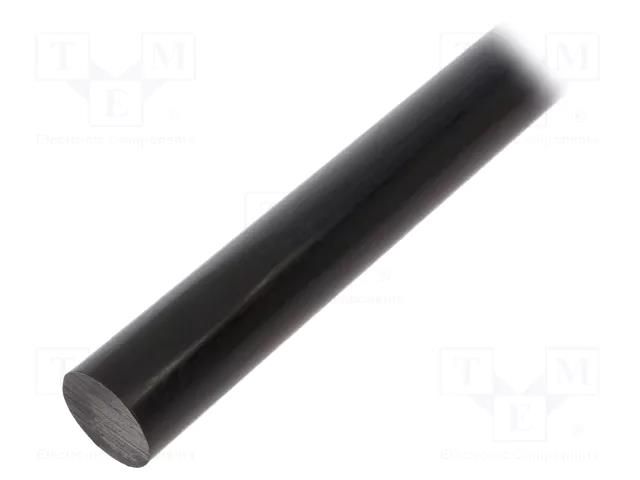 Rod; Ø: 12mm; L: 500mm; black; extruded; Length tolerance: 0; +1mm MITSUBISHI CHEMICAL ADV. MATERIALS 21001292B012050000