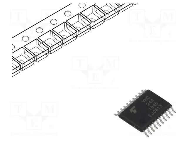 IC: digital; buffer,non-inverting,line driver; Ch: 8; C²MOS; SMD TOSHIBA 74VHC244FTBJ