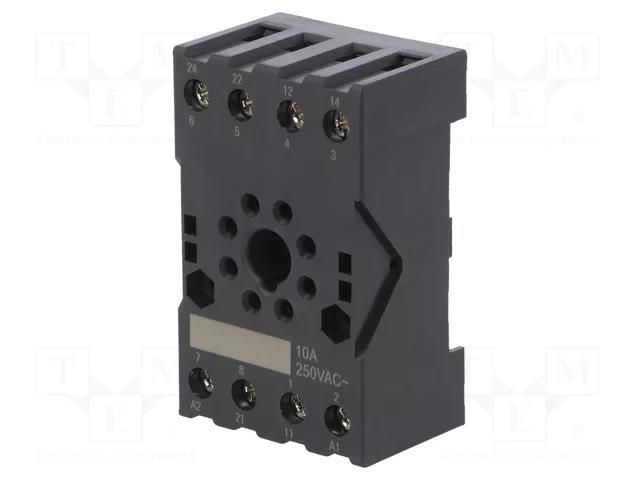 Socket; PIN: 8; 10A; 250VAC; on panel,for DIN rail mounting HONGFA RELAY 10FF-2Z-C3