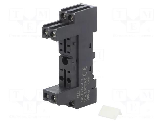 Socket; PIN: 8; 10A; 250VAC; on panel,for DIN rail mounting HONGFA RELAY 14FF-2Z-C2