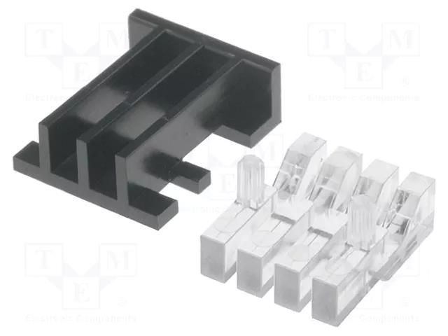 Fiber for LED; 3.9x1.7mm; No.of mod: 4; rectangular; Front: flat MENTOR 1278.1004