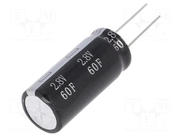 Supercapacitor; THT; 60F; 2.8VDC; ±20%; Ø18x41mm; 15mΩ; -40÷65°C BIGCAP BRP002R8L606FA