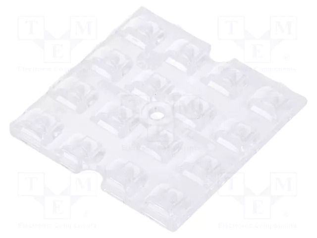 LED lens; square; plexiglass PMMA; transparent; Mounting: screw LEDIL C16503