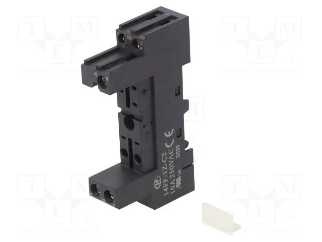 Socket; PIN: 5; 10A; 250VAC; on panel,for DIN rail mounting HONGFA RELAY 14FF-1Z-C2
